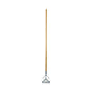 Screw Clamp Metal Head Wooden Mop Handle,