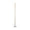 Screw Clamp Metal Head Wooden Mop Handle, #20+, 1.13" Dia X 62", Natural