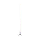 Spring Grip Metal Head Mop Handle For Most Mop Heads, Wood, 60", Natural