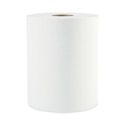 Hardwound Paper Towels, 1-ply, 8" X 600 Ft, White, 2" Core, 12 Rolls/carton