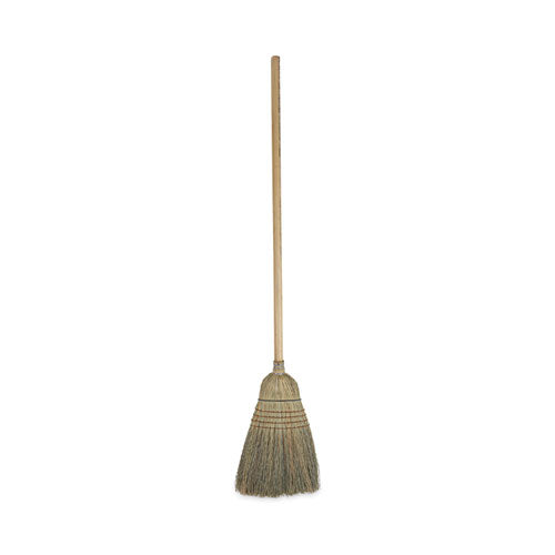 Warehouse Broom, Corn Fiber Bristles, 56" Overall Length, Natural