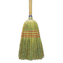 Upright Corn/fiber Broom, 56" Overall Length, Natural, 6/carton