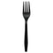 Heavyweight Polypropylene Cutlery, Fork, Black, 1000/carton