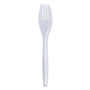 Mediumweight Wrapped Polypropylene Cutlery, Fork, White, 1000/carton