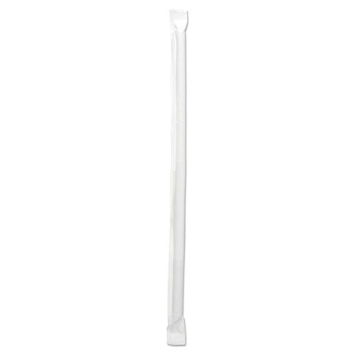 Wrapped Jumbo Straws, 7.75", Polypropylene, Clear, 12,000/carton
