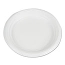 Hi-impact Plastic Dinnerware, Plate, 6" Dia, White, 1,000/carton