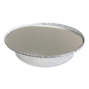 Round Aluminum To-go Containers With Lid, 24 Oz, 7" Diameter X 1.47"h, Silver 200/carton