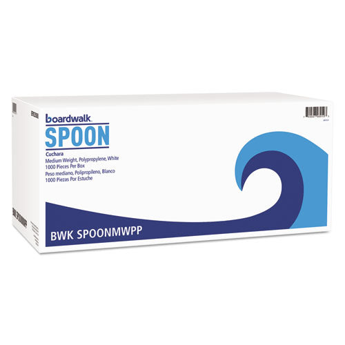 Mediumweight Polypropylene Cutlery, Teaspoon, White, 1000/carton