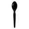 Heavyweight Wrapped Polystyrene Cutlery, Teaspoon, Black, 1,000/carton