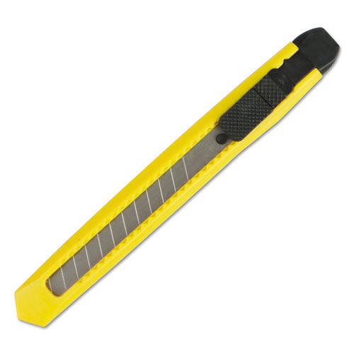 Snap Blade Knife, Retractable, Snap-off, 0.39" Blade, 5" Plastic Handle, Yellow