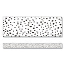 Straight Borders, 3" X 3 Ft, Black/white Dotted, 12/pack