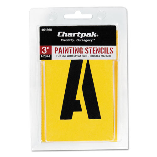 Professionial Lettering Stencils, Painting Stencil Set, A-z Set/0-9, 3", Manila, 35/set