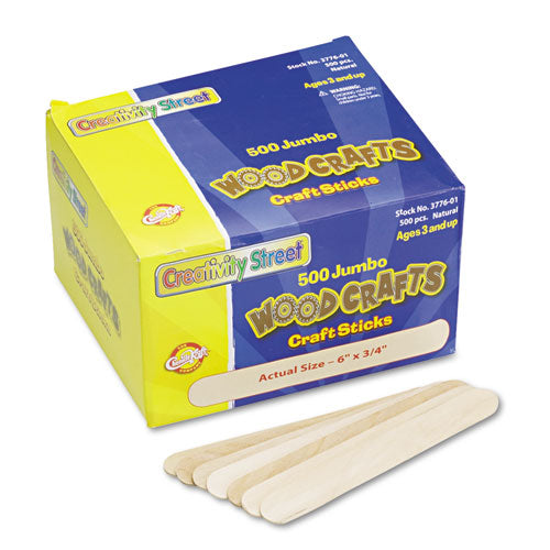 Natural Wood Craft Sticks, 6" X 0.75", Natural, 500/box