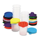 No-spill Paint Cups, Assorted Color Lids/cear Cups, 10/set