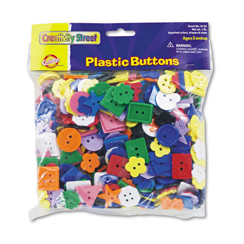 Plastic Button Assortment, 1 Lb, Assorted Colors/shapes/sizes