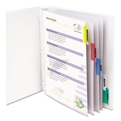 Sheet Protectors With Index Tabs, Assorted Color Tabs, 2", 11 X 8.5, 5/set