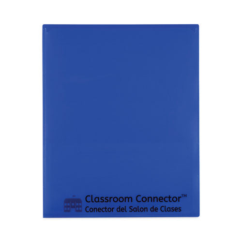 Classroom Connector Folders, 11 X 8.5, Blue, 25/box