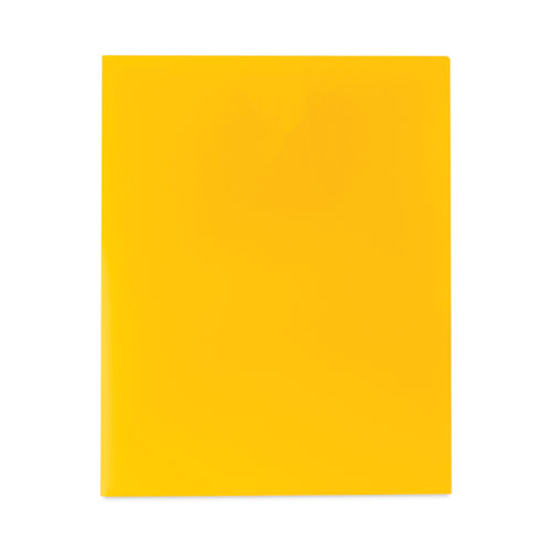 Two-pocket Heavyweight Poly Portfolio Folder, 11 X 8.5, Yellow, 25/box