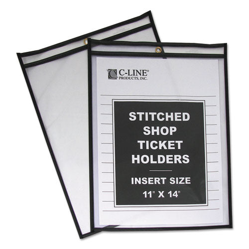 Shop Ticket Holders, Stitched, Both Sides Clear, 75 Sheets, 11 X 14, 25/box