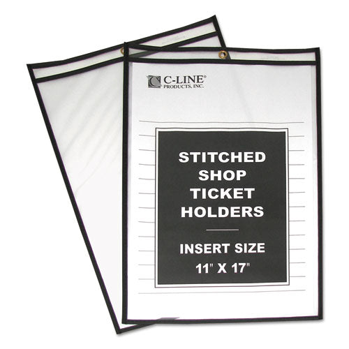 Shop Ticket Holders, Stitched, Both Sides Clear, 75", 11 X 17, 25/box