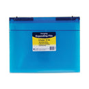 Expanding File With Hang Tabs, Pre-printed Index-tab Inserts, 12 Sections, 1" Capacity, Letter Size, 1/6-cut Tabs, Blue