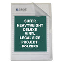 Deluxe Vinyl Project Folders, Legal Size, Clear, 50/box