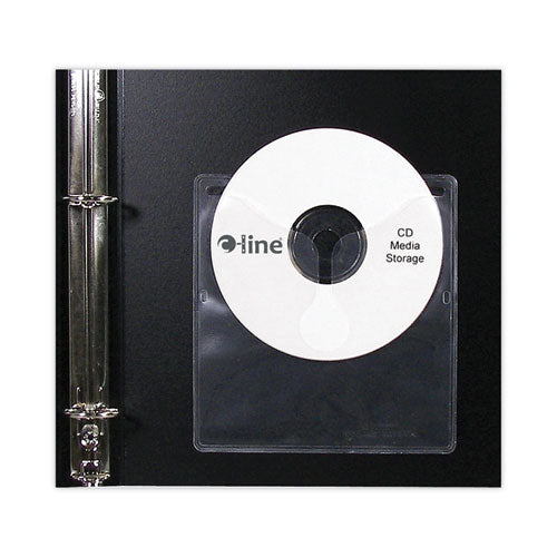 Self-adhesive Cd Holder, 1 Disc Capacity, Clear, 10/pack