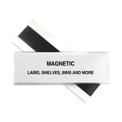 Hol-dex Magnetic Shelf/bin Label Holders, Side Load, 2 X 6, Clear, 10/box