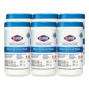 Bleach Germicidal Wipes, 1-ply, 6 X 5, Unscented, White, 150/canister, 6 Canisters/carton