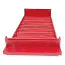Stackable Plastic Coin Tray, Pennies, 10 Compartments, Stackable, 3.75 X 11.5 X 1.5, Red, 2/pack