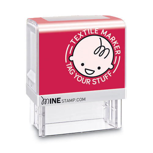 Mine Textile Stamp, 1.5" X 1.5", Black