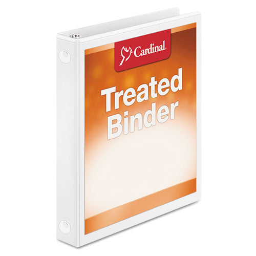 Treated Binder Clearvue Locking Round Ring Binder, 3 Rings, 1" Capacity, 11 X 8.5, White