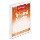 Treated Binder Clearvue Locking Round Ring Binder, 3 Rings, 0.5" Capacity, 11 X 8.5, White