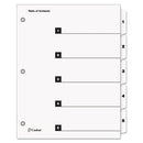 Onestep Printable Table Of Contents And Dividers, 5-tab, 1 To 5, 11 X 8.5, White, White Tabs, 1 Set