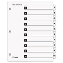 Onestep Printable Table Of Contents And Dividers, 10-tab, 1 To 10, 11 X 8.5, White, White Tabs, 1 Set