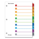 Onestep Printable Table Of Contents And Dividers, 10-tab, 1 To 10, 11 X 8.5, White, Assorted Tabs, 1 Set