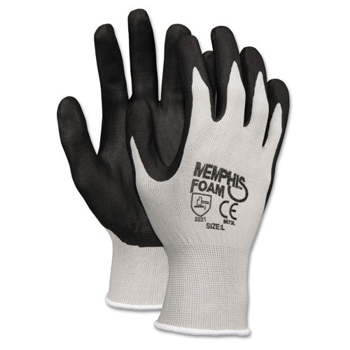 Economy Foam Nitrile Gloves, Small, Gray/black, 12 Pairs