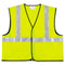 Class 2 Safety Vest, Polyester, Large Fluorescent Lime With Silver Stripe