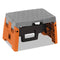 Folding Step Stool, 1-step, 300 Lb Capacity, 8.5" Working Height, Orange/gray