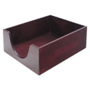 Double-deep Hardwood Stackable Desk Trays, 1 Section, Legal Size Files, 10.13" X 12.63" X 5", Mahogany