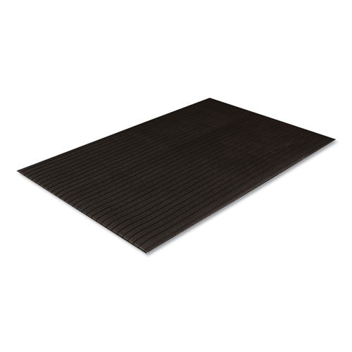 Ribbed Vinyl Anti-fatigue Mat, 36 X 60, Black