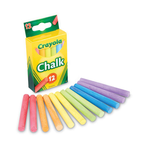 Chalk, 3" X 0.38" Diameter, 6 Assorted Colors, 12 Sticks/box