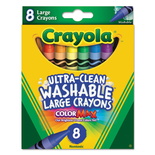 Ultra-clean Washable Crayons, Large, 8 Colors/box