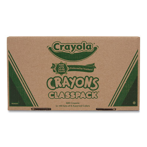 Classpack Regular Crayons, 8 Colors, 800/box