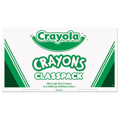 Classpack Large Size Crayons, 50 Each Of 8 Colors, 400/box