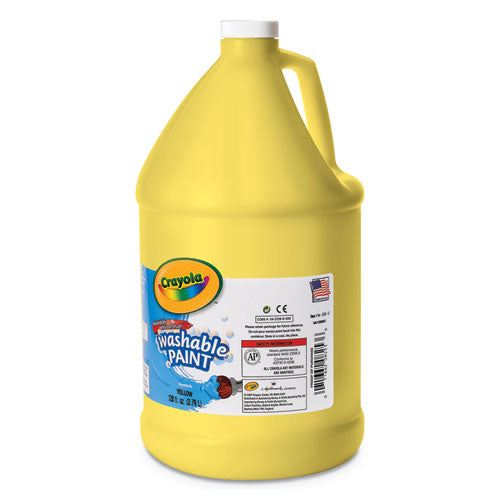 Washable Paint, Yellow, 1 Gal Bottle