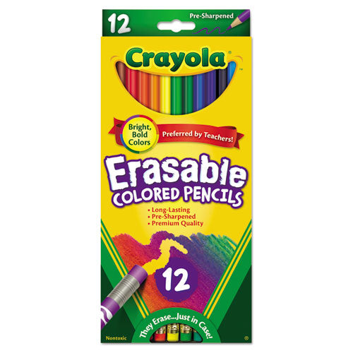 Erasable Color Pencil Set, 3.3 Mm, 2b (#1), Assorted Lead/barrel Colors, Dozen