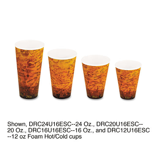 Fusion Escape Foam Hot/cold Cups, 16 Oz, Brown/black, 1,000/carton