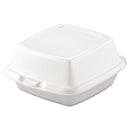 Foam Hinged Lid Containers, 6 X 5.78 X 3, White, 500/carton