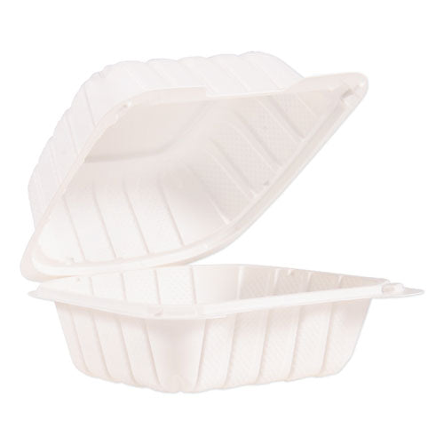 Proplanet Hinged Lid Containers, 6 X 6.3 X 3.3, White, Plastic, 400/carton